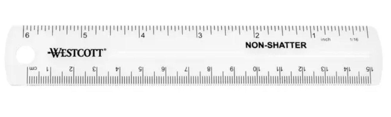 Plastic Ruler 15cm Ruler (Westcott)