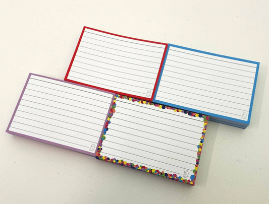 A7 Lined Flashcards (10x7), 50pcs. (colored frame)