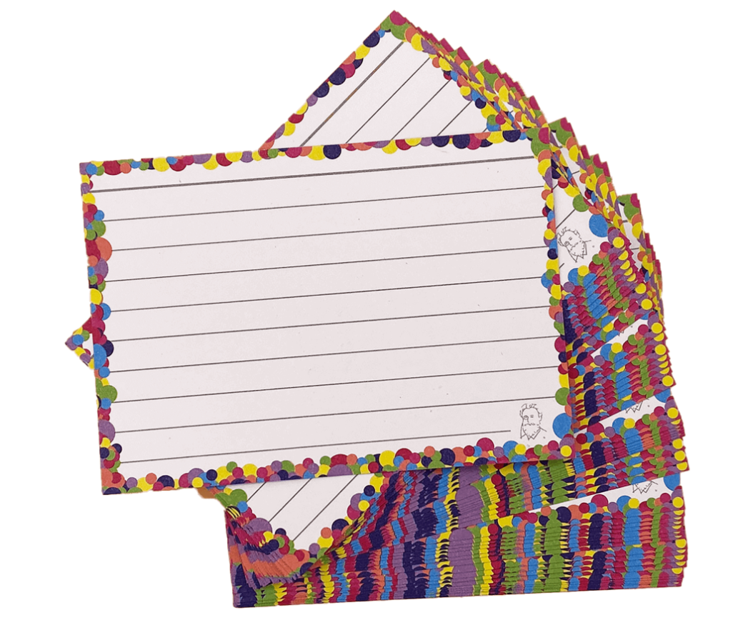 A7 Lined Flashcards (10x7), 50pcs. (colored frame)