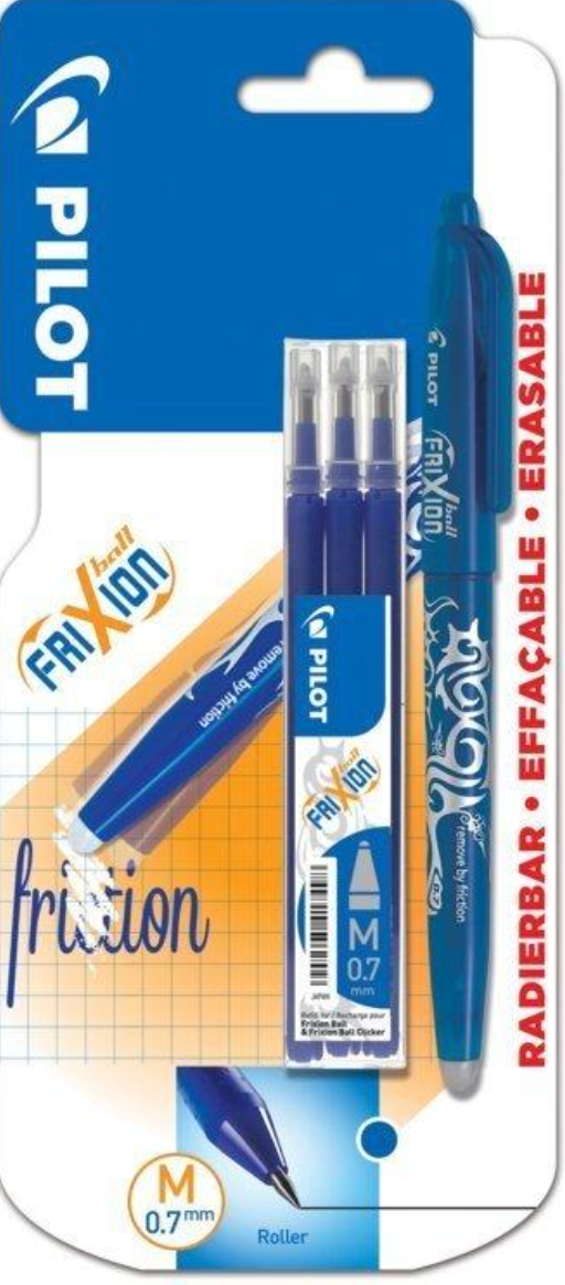 KIT Pilot Frixion Erasable Pen 0,7mm/M & 3 refills